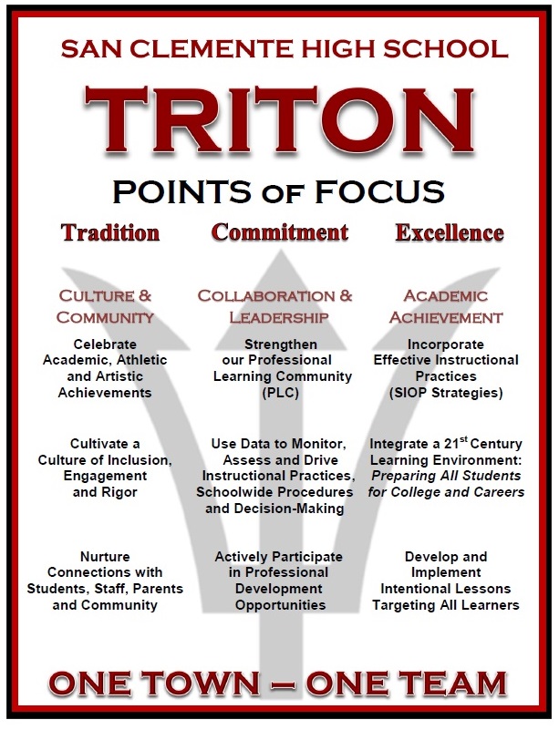 Triton Points of focus: Tradition, Commitment, and Excellence