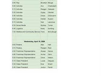 freshmen interview times