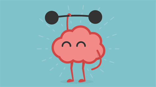 Cartoon Brain exercising