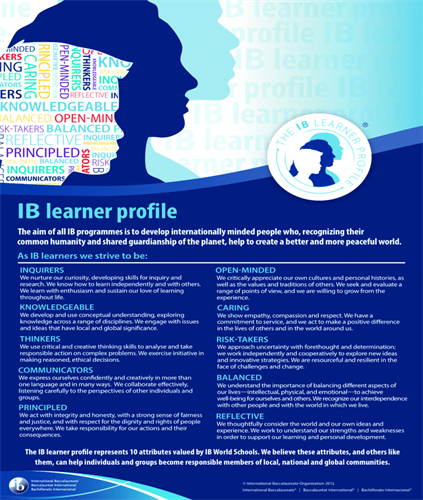 IB Learner profile flyer