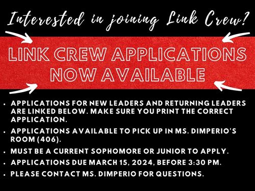 Link Crew applications now available graphic